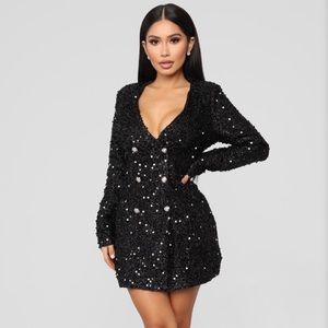 Fashion Nova Not Afraid To Sparkle Blazer Dress XS